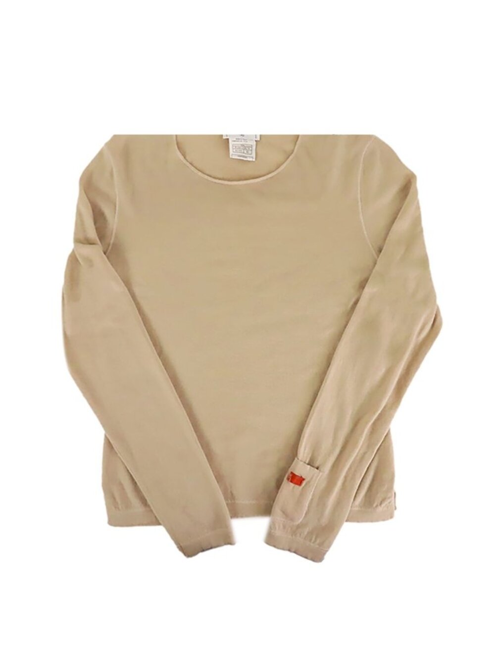 Chanel 00A High Gauge Cashmere Knit Sweater Sand Beige 42
